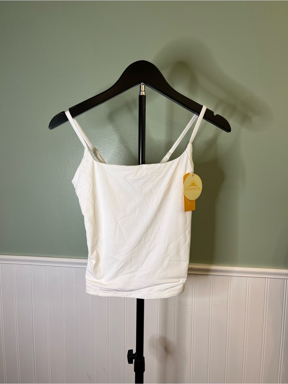 New With Tags- Tournesol White Adjustable Cami Tank Top. Size XS